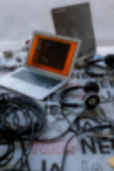 Derrais Carter, *Black Revelry Quiet Storm* radio marathon broadcasted with Ja Ja Ja Nee Nee Nee, Amsterdam from the Sandberg Institute, Amsterdam, November 2021. Photo: Konstantin Guz, courtesy of If I Can't Dance, Amsterdam.