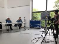 Roundtable discussion documentation. Sands Murray Wassink with Amalia Calderón, Megan Hoetger, and Radna Rumping, *COLLABORATION. How can we work together?*, Rijksakademie, Amsterdam, June 2021. Photo: Ratu R. Saraswati.