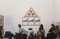 Sands Murray-Wassink with Megan Hoetger, Radna Rumping, and Vivian van Saaze, *Gift Science Archive Process Event #1: VALUE. What is trash? What is trashy but valuable?*, Rijksakademie van beeldende kunsten, March 2020. Photo: Silvia Ulloa Márquez, courtesy of If I Can't Dance, Amsterdam.