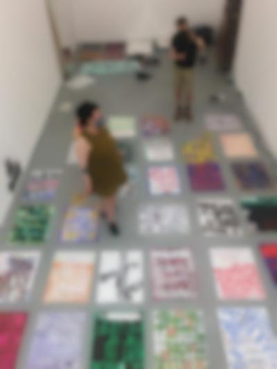 Install documentation. Sands Murray-Wassink, *Without You I'm Nothing (Blue*), Rijksakademie Open Studios, Amsterdam, June 2021. Photo: Frédérique Bergholtz.