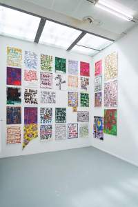 Exhibition installation image. Sands Murray-Wassink, *Without You I'm Nothing (Blue*), Rijksakademie Open Studios, Amsterdam, June 2021. Photo: Tomek Dersu Aaron, courtesy of the Rijksakademie van beeldende kunsten, Amsterdam.