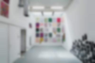 Exhibition installation image. Sands Murray-Wassink, *Without You I'm Nothing (Blue*), Rijksakademie Open Studios, Amsterdam, June 2021. Photo: Tomek Dersu Aaron, courtesy of the Rijksakademie van beeldende kunsten, Amsterdam.