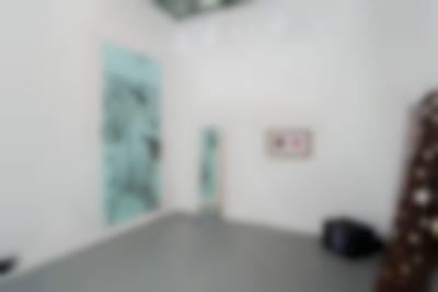 Exhibition installation image. Sands Murray-Wassink, *Without You I'm Nothing (Blue*), Rijksakademie Open Studios, Amsterdam, June 2021. Photo: Tomek Dersu Aaron, courtesy of the Rijksakademie van beeldende kunsten, Amsterdam.