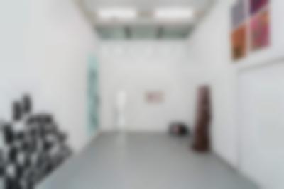 Exhibition installation image. Sands Murray-Wassink, *Without You I'm Nothing (Blue*), Rijksakademie Open Studios, Amsterdam, June 2021. Photo: Tomek Dersu Aaron, courtesy of the Rijksakademie van beeldende kunsten, Amsterdam.