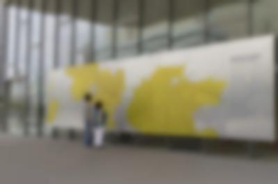 Suzanne Lacy, *Los Angeles Rape Map* installed at Deaton Auditorium, Los Angeles Police Department, as part of *Three Weeks in January*, 2012. Photo: Meg Madison, courtesy of LACE (Los Angeles Contemporary Exhibitions).