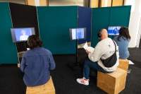Exhibition installation view. Grant Watson, *How We Behave / An Archive of Radical Practice*, IHLIA — LGBTI Heritage at Oba Public Library, Amsterdam, December 2023 - February 2024. Photo: Maarten Nauw, courtesy of If I Can't Dance, Amsterdam.