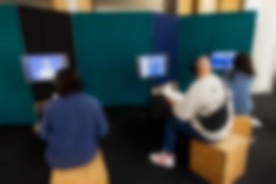 Exhibition installation view. Grant Watson, *How We Behave / An Archive of Radical Practice*, IHLIA — LGBTI Heritage at Oba Public Library, Amsterdam, December 2023 - February 2024. Photo: Maarten Nauw, courtesy of If I Can't Dance, Amsterdam.