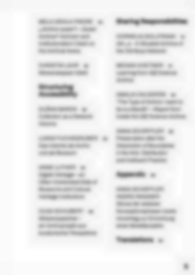 Second table of contents page, showing as main sections of the book: 