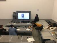 Workshop documentation. Megan Hoetger with Anik Fournier, *Lively Archives: Activating Performance Archives and the Performativity of Archival Methods*, Centre Pompidou, Paris, November 2021.