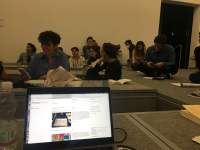 Workshop documentation. Megan Hoetger with Anik Fournier, *Lively Archives: Activating Performance Archives and the Performativity of Archival Methods*, Centre Pompidou, Paris, November 2021.