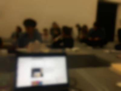 Workshop documentation. Megan Hoetger with Anik Fournier, *Lively Archives: Activating Performance Archives and the Performativity of Archival Methods*, Centre Pompidou, Paris, November 2021.