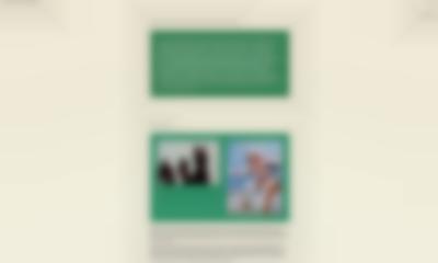 Website section showing two images and a text. Part of the text and the two images appear inside a green block.