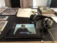 Exhibition installation view. Zone Collective (Kirila Cvetkovska and Megan Hoetger), *Shadow Zones: Experimental Cinema History in Yugoslavia; or, a Cinema and a History Made and Unmade by Maps*, When Site Lost the Plot, Amsterdam, July - October 2021. Photo: Quenton Miller, courtesy of When Site Lost the Plot.