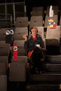 Elioa Steffen. Workshop documentation. Zone Collective (Kirila Cvetkovska and Megan Hoetger), *Zoning Play Complex* character workshop, 5 November 2022. Realized within the frame of *The Hauntologists*, an exhibition and public program curated by Julia Morandeira as part of the 2021–22 Fellowship in Situated Practice at BAK — basis voor actuele kunst, Utrecht, Netherlands. Photo: Tom Janssen, courtesy of BAK.