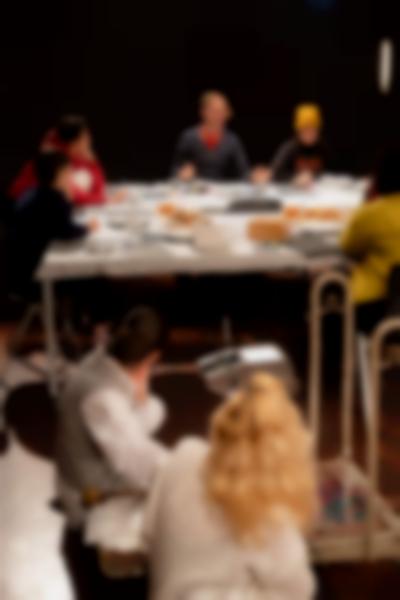 Workshop documentation. Zone Collective (Kirila Cvetkovska and Megan Hoetger), *Zoning Play Complex* character workshop, 5 November 2022. Realized within the frame of *The Hauntologists*, an exhibition and public program curated by Julia Morandeira as part of the 2021–22 Fellowship in Situated Practice at BAK — basis voor actuele kunst, Utrecht, Netherlands. Photo: Tom Janssen, courtesy of BAK.